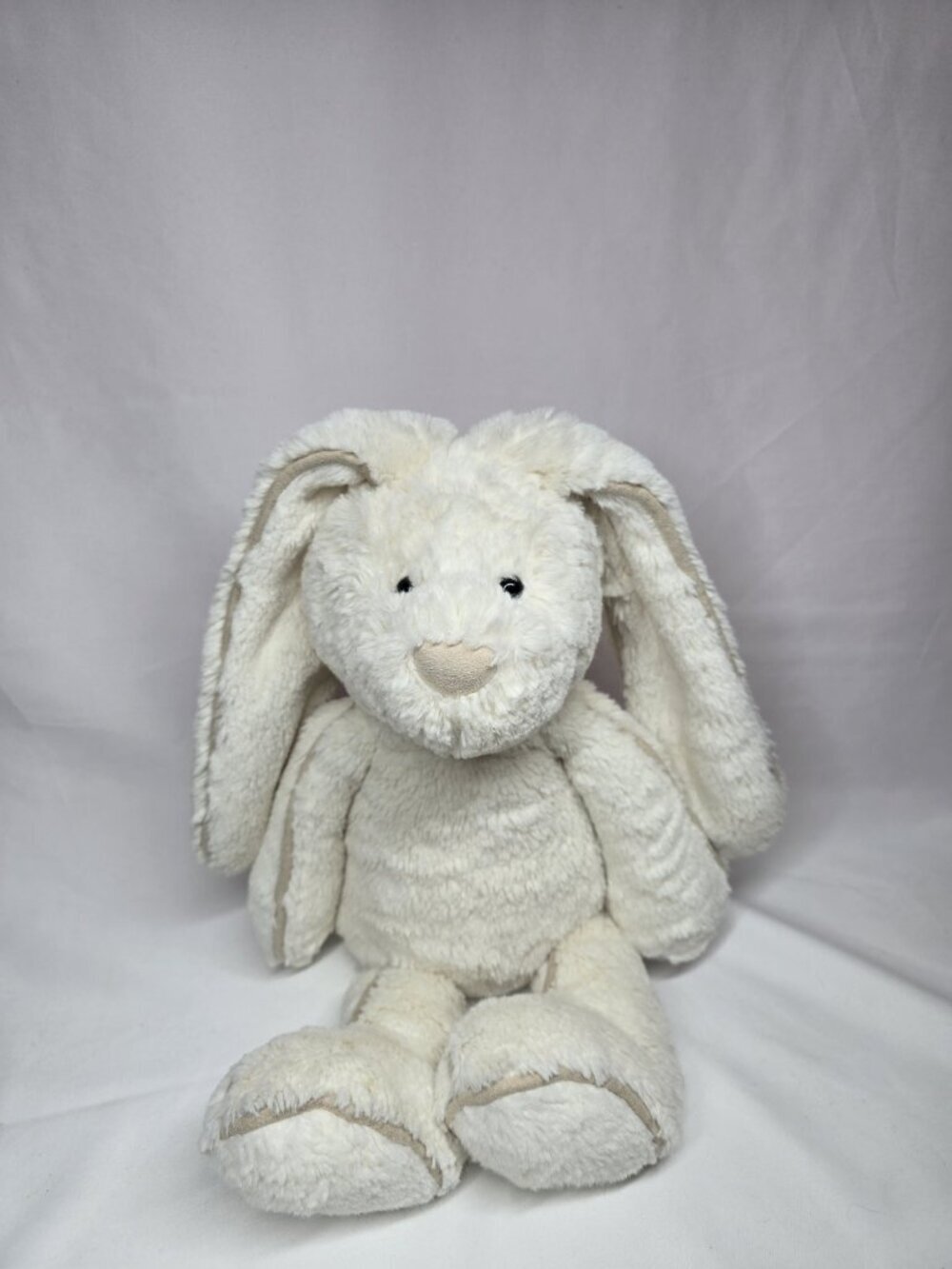 Jellycat Piper Cream Bunny Suede Piping Beige Rabbit Plush Stuffed Animal Toy